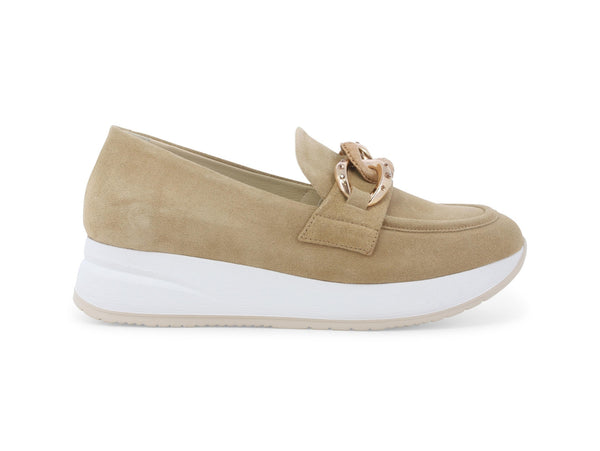 Melluso Scarpe Mocassini Made in Italy Tomaia Camoscio Beige R20087-243394